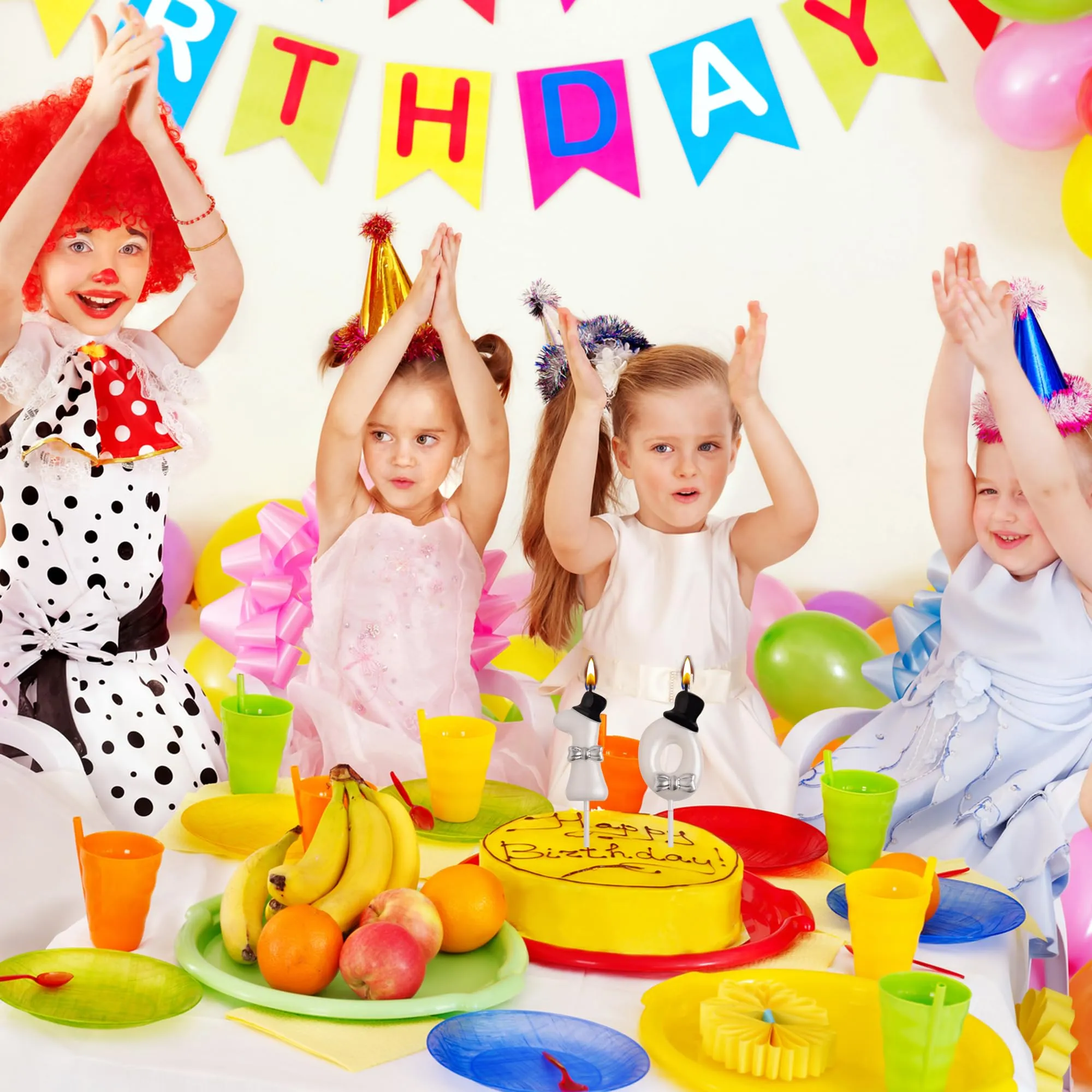 AOOLADA 10th Birthday Candles, White 10 Year Old Number Birthday Candles for Boys Girls, Happy Birthday Party Decorations Cake Topper Gifts for 10th Wedding Anniversary Celebration