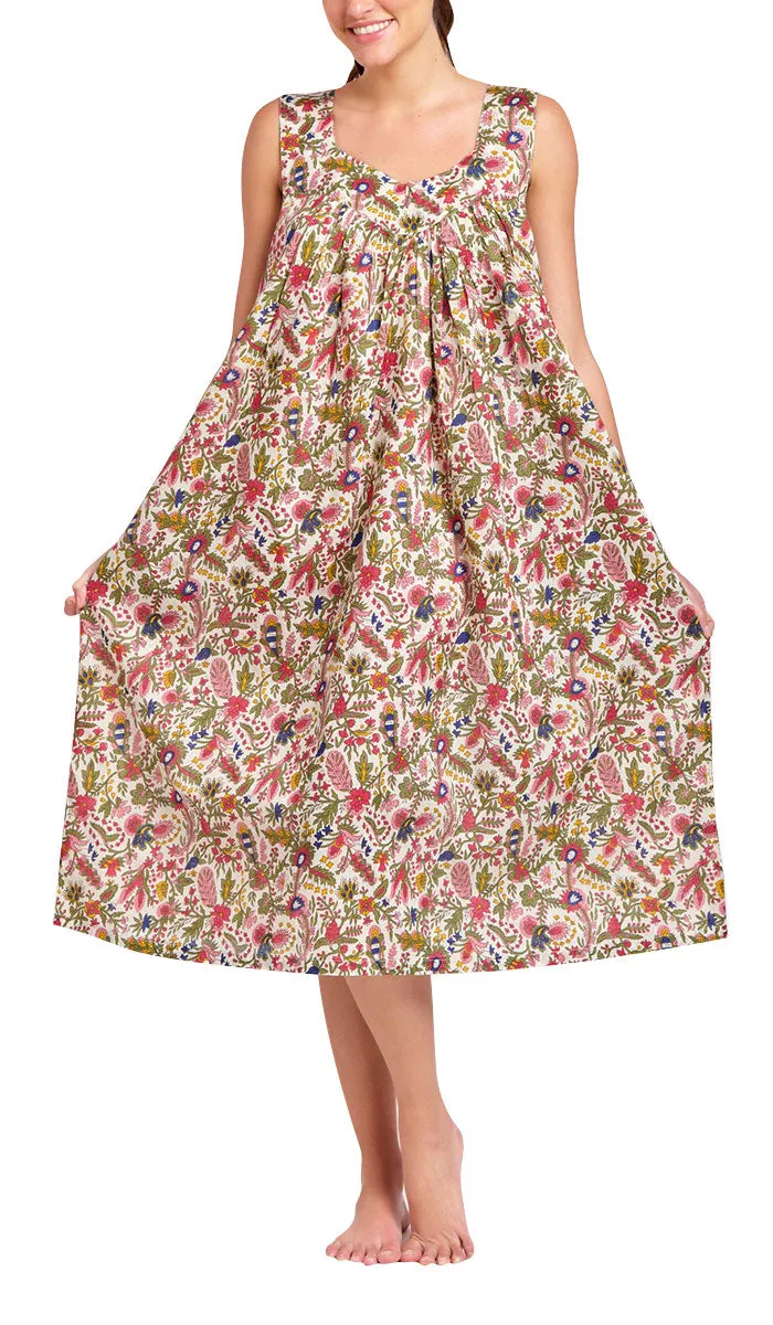 Arabella Lilly Nightgown in Red and Pink  Floral MD-411V