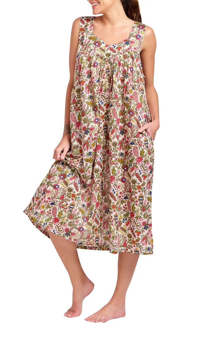 Arabella Lilly Nightgown in Red and Pink  Floral MD-411V