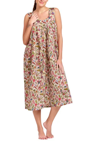 Arabella Lilly Nightgown in Red and Pink  Floral MD-411V
