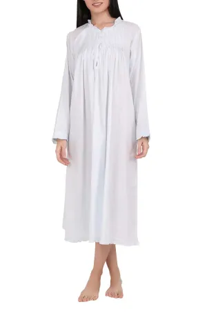 Arabella Marie 100% Cotton Long Sleeve Nightgown in Soft Blue MD-757B1