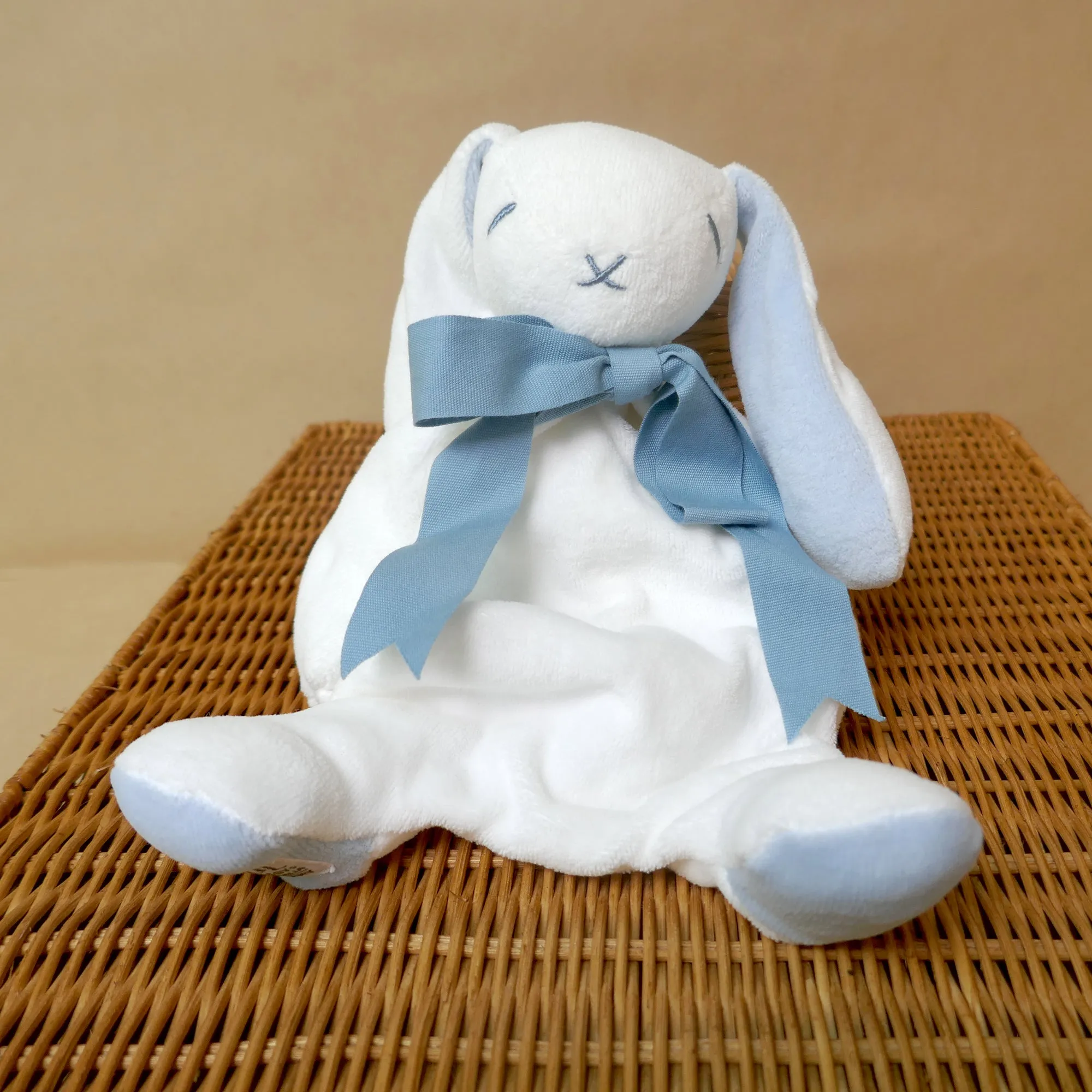 Blue Bunny Comforter Toy - Organic Cotton - Baby Gift Unboxed - 30cm