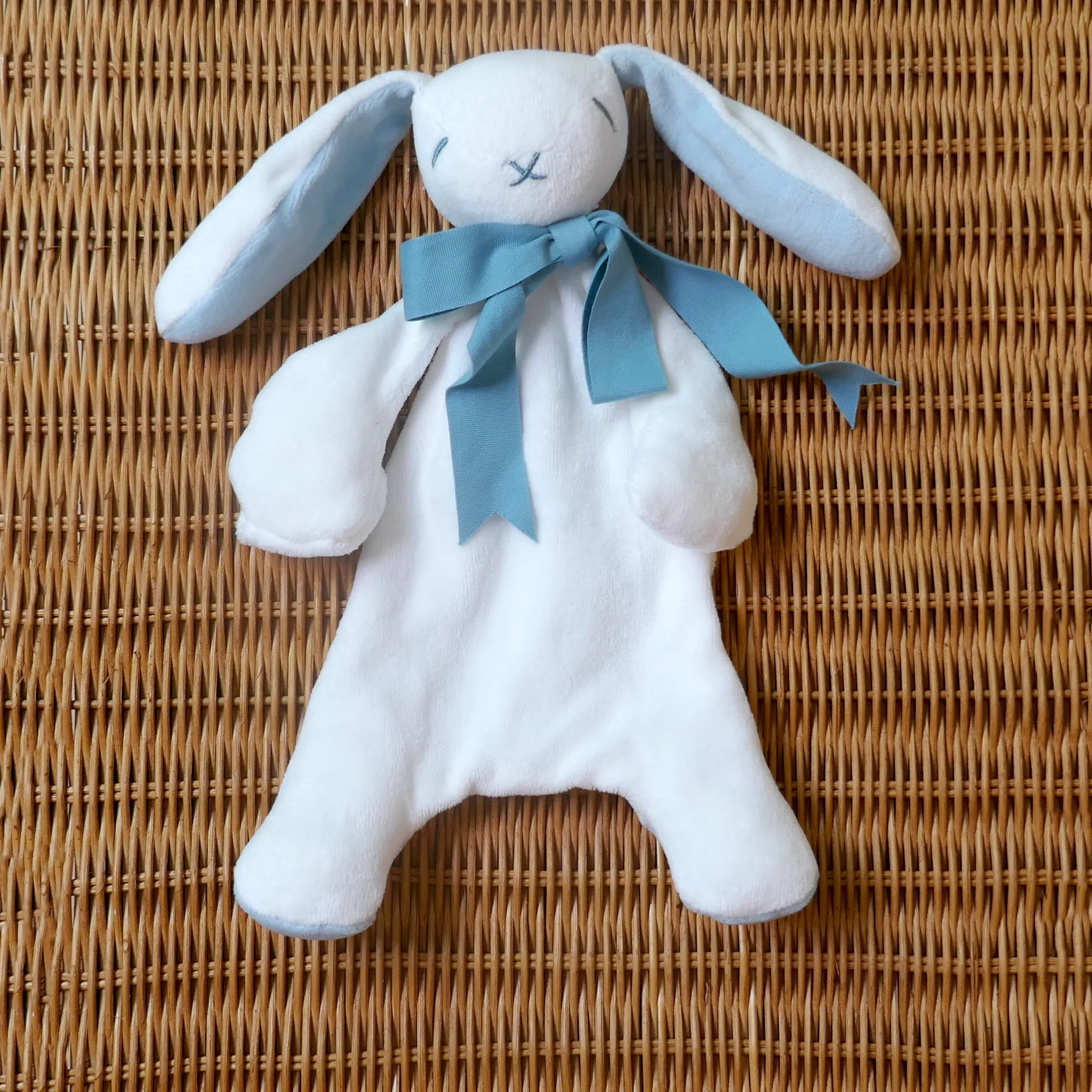 Blue Bunny Comforter Toy - Organic Cotton - Baby Gift Unboxed - 30cm
