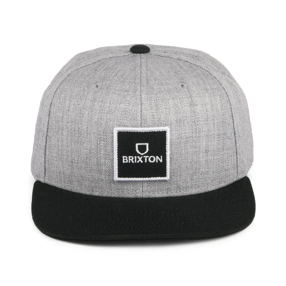 Brixton Hats Alpha Square NetPlus MP Snapback Cap - Heather Grey-Black