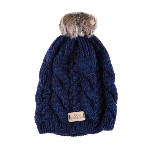 Cable Knitted Pom Pom Beanie