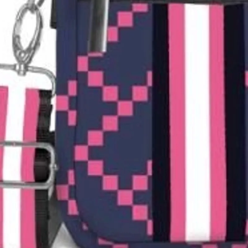 Carla Street Neoprene Everyday Crossbody Navy Blue with Pink Diamonds
