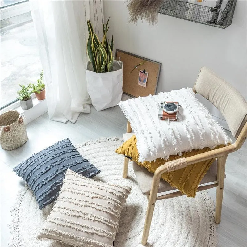 Chic Tassel & Embroidery Pillow Cover: Luxurious Home Accent Upgrade