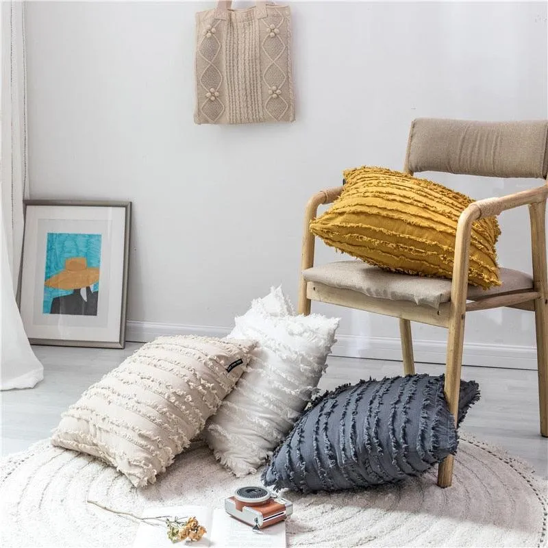 Chic Tassel & Embroidery Pillow Cover: Luxurious Home Accent Upgrade