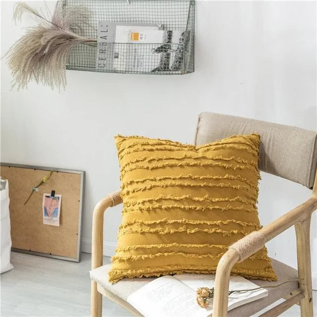 Chic Tassel & Embroidery Pillow Cover: Luxurious Home Accent Upgrade