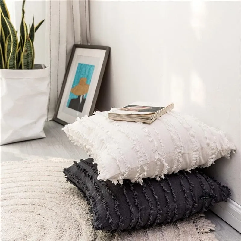 Chic Tassel & Embroidery Pillow Cover: Luxurious Home Accent Upgrade