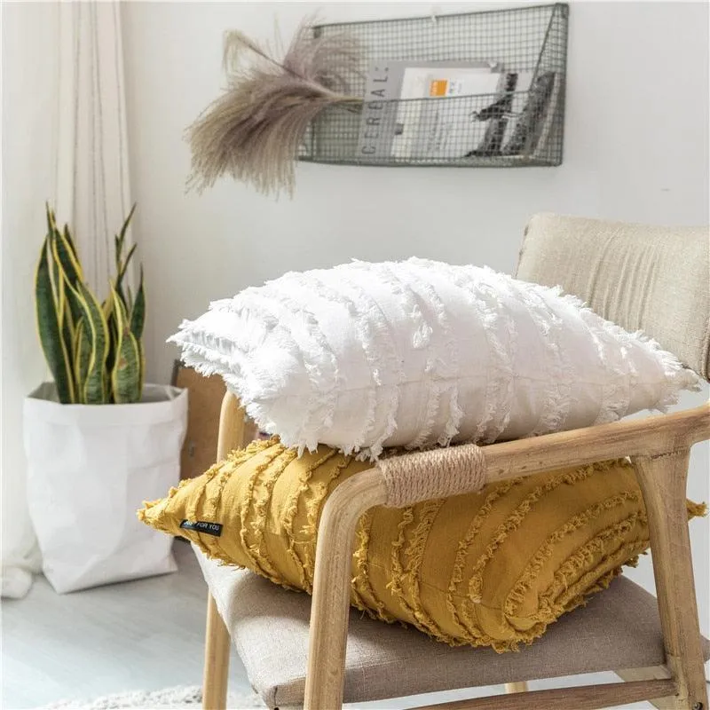 Chic Tassel & Embroidery Pillow Cover: Luxurious Home Accent Upgrade