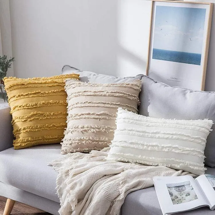 Chic Tassel & Embroidery Pillow Cover: Luxurious Home Accent Upgrade