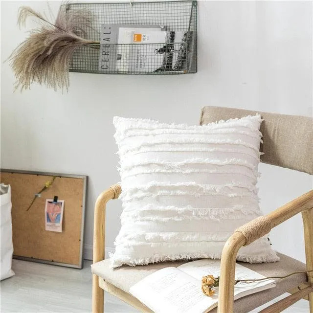 Chic Tassel & Embroidery Pillow Cover: Luxurious Home Accent Upgrade