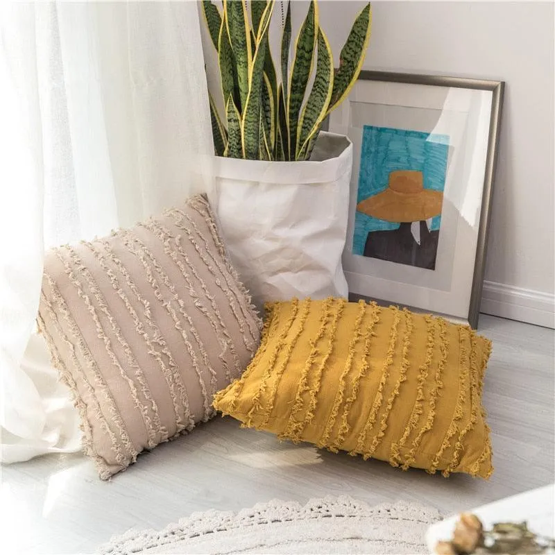 Chic Tassel & Embroidery Pillow Cover: Luxurious Home Accent Upgrade