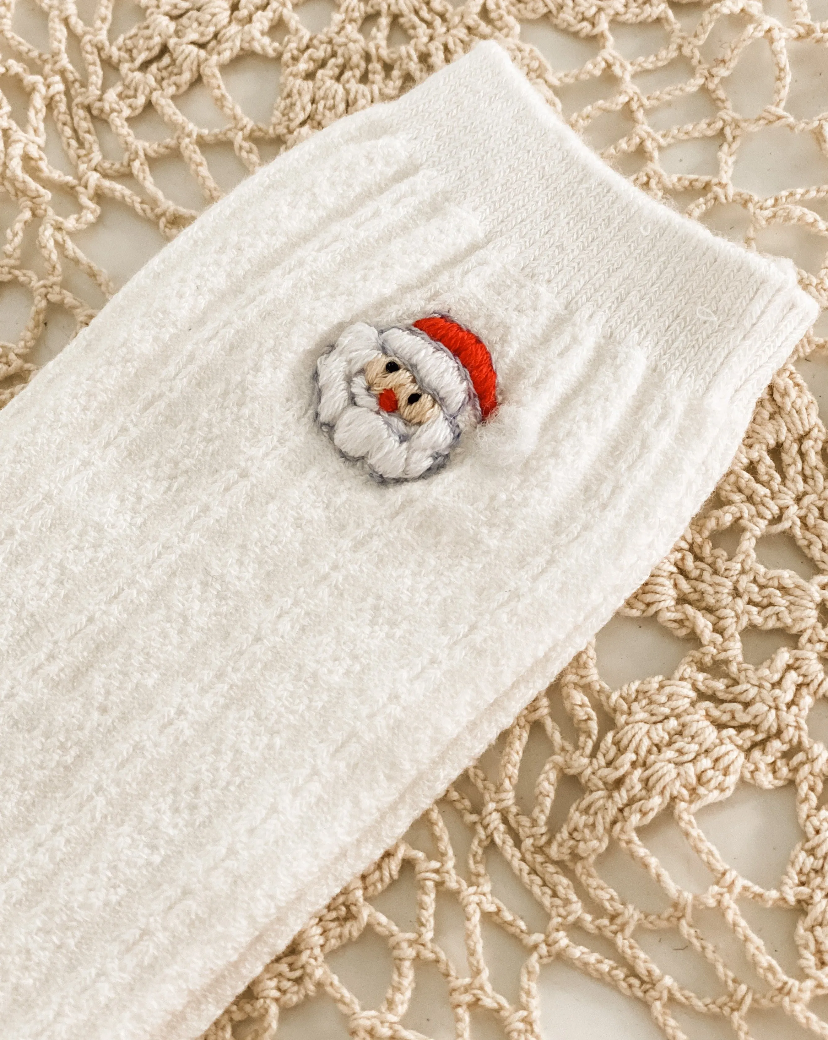 Christmas Embroidered Socks- FINAL SALE