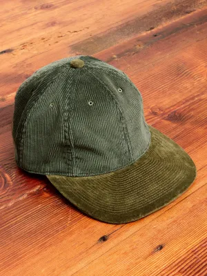Cord & Velvet Cap in Olive
