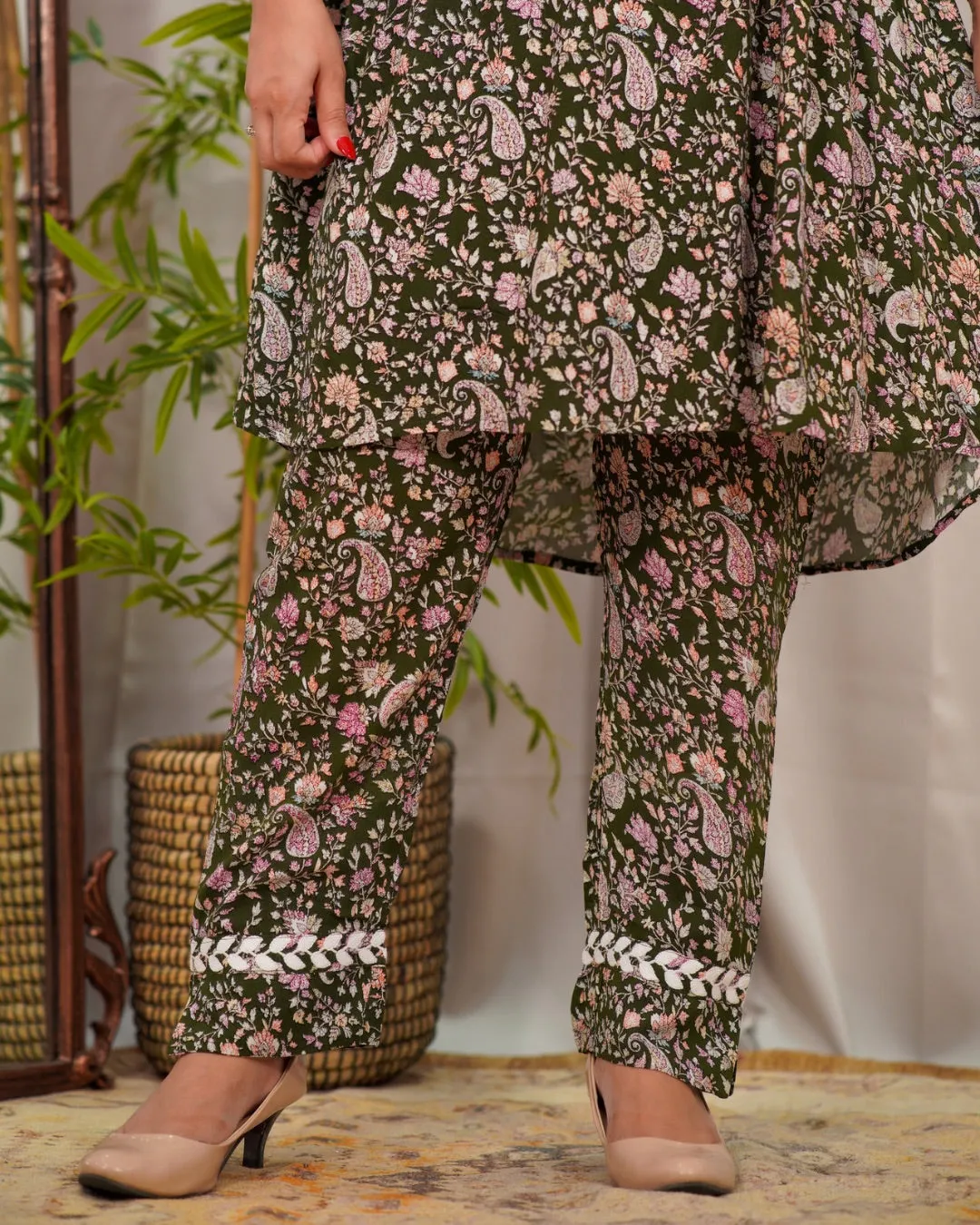 Cotton Printed Thread Embroidered Coord Set
