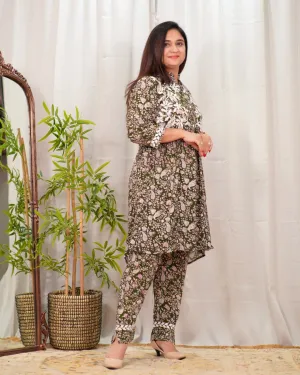 Cotton Printed Thread Embroidered Coord Set