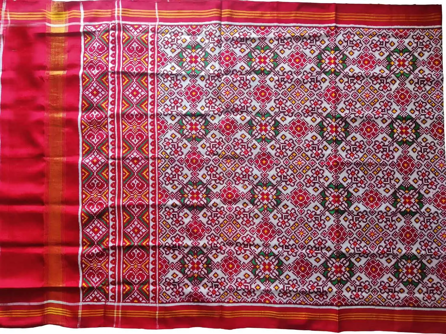 Elegant Off White Patola Silk Dupatta