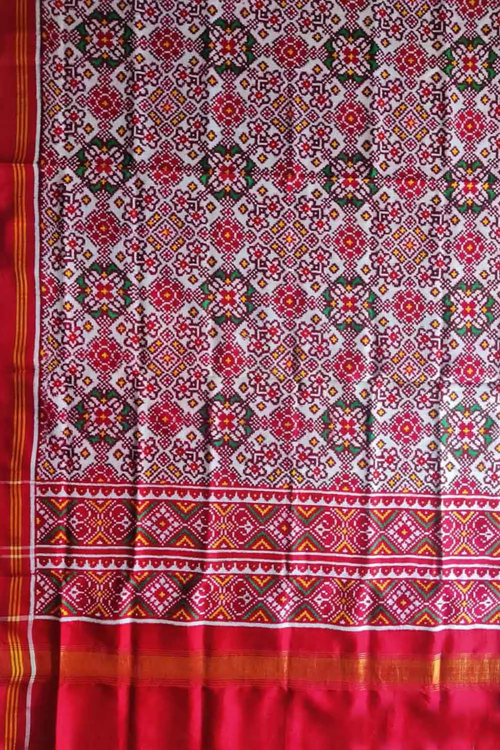 Elegant Off White Patola Silk Dupatta