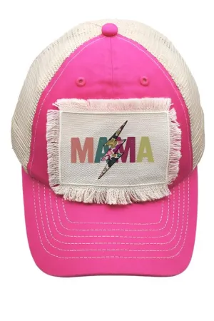 Floral Mama Bolt Patch Graphic Trucker Hat