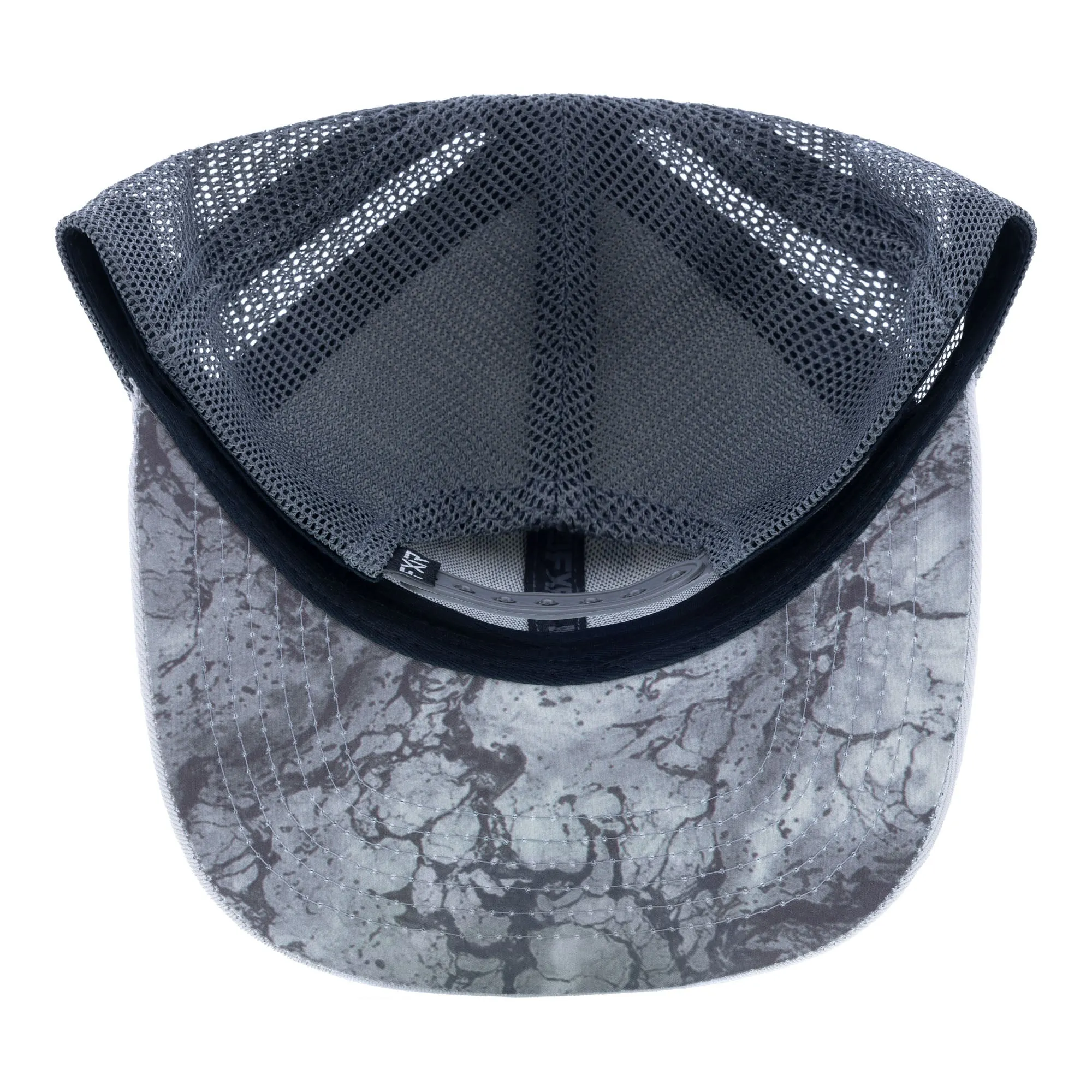 FXR  Pro Fish Baseball Hat Cap Curved Brim Mesh Snap-Back Grey Asphalt