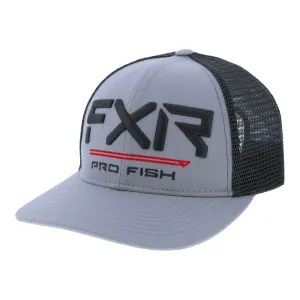 FXR  Pro Fish Baseball Hat Cap Curved Brim Mesh Snap-Back Grey Asphalt