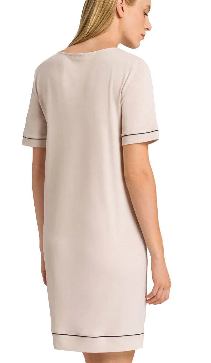 Hanro 100% Modal Nightgown with Short Sleeve Almond Natural Comfort 7963 SALE