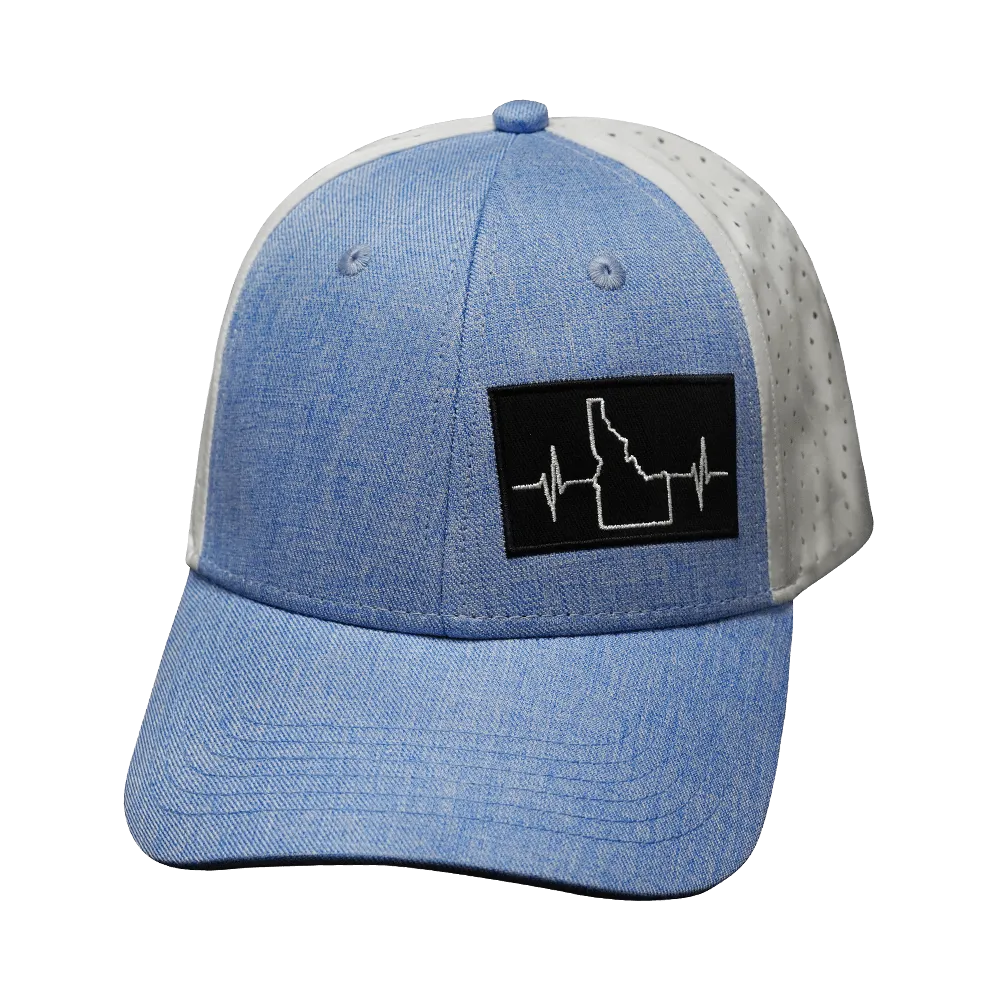 Idaho Hat | Low Profile | Ponytail | Light Blue - White