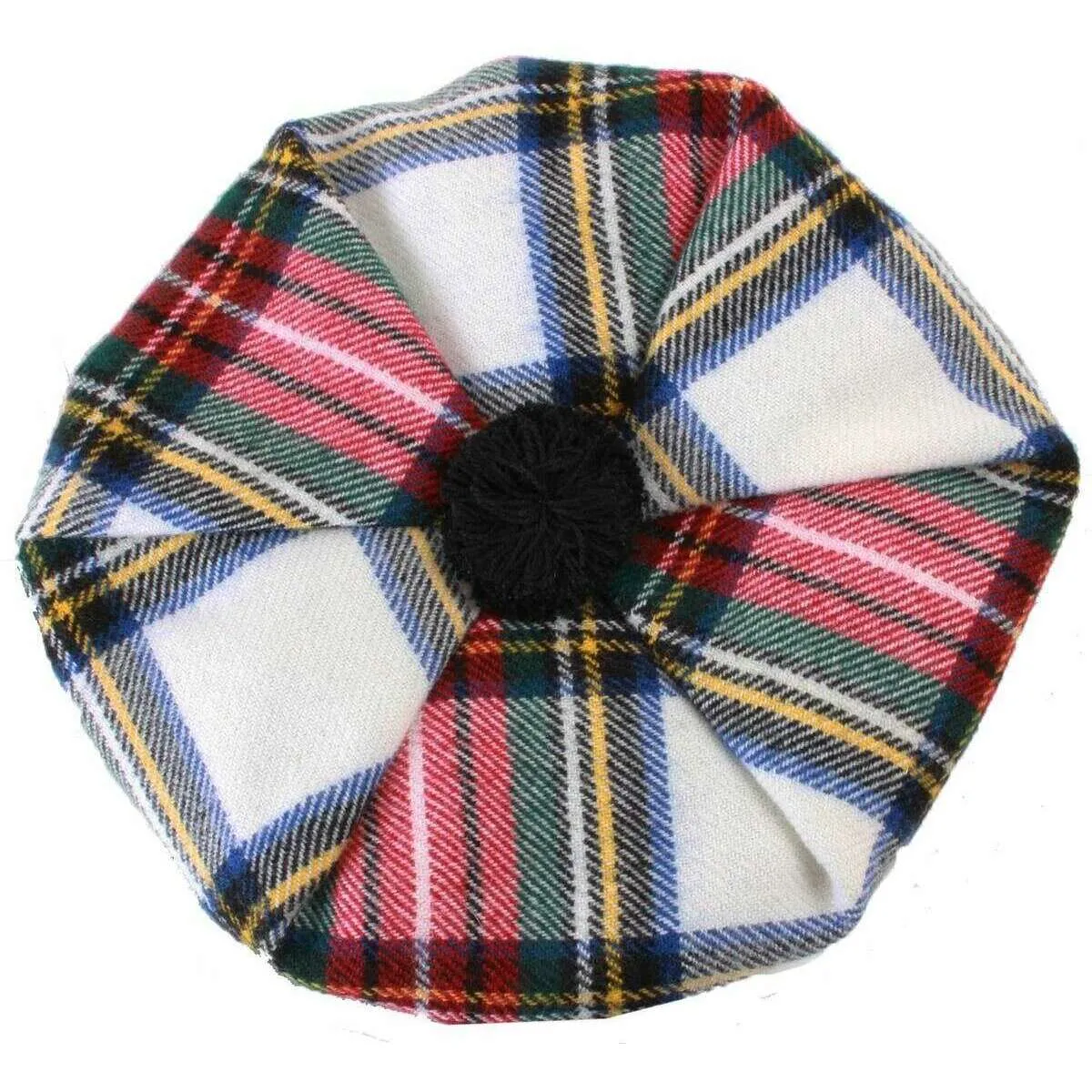 Locharron of Scotland Stewart Dress Modern Tartan  Brushed Wool Tam - Red/White/Blue