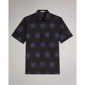 Men Mma-Paden-Ss Floral Printed Shirt - Black