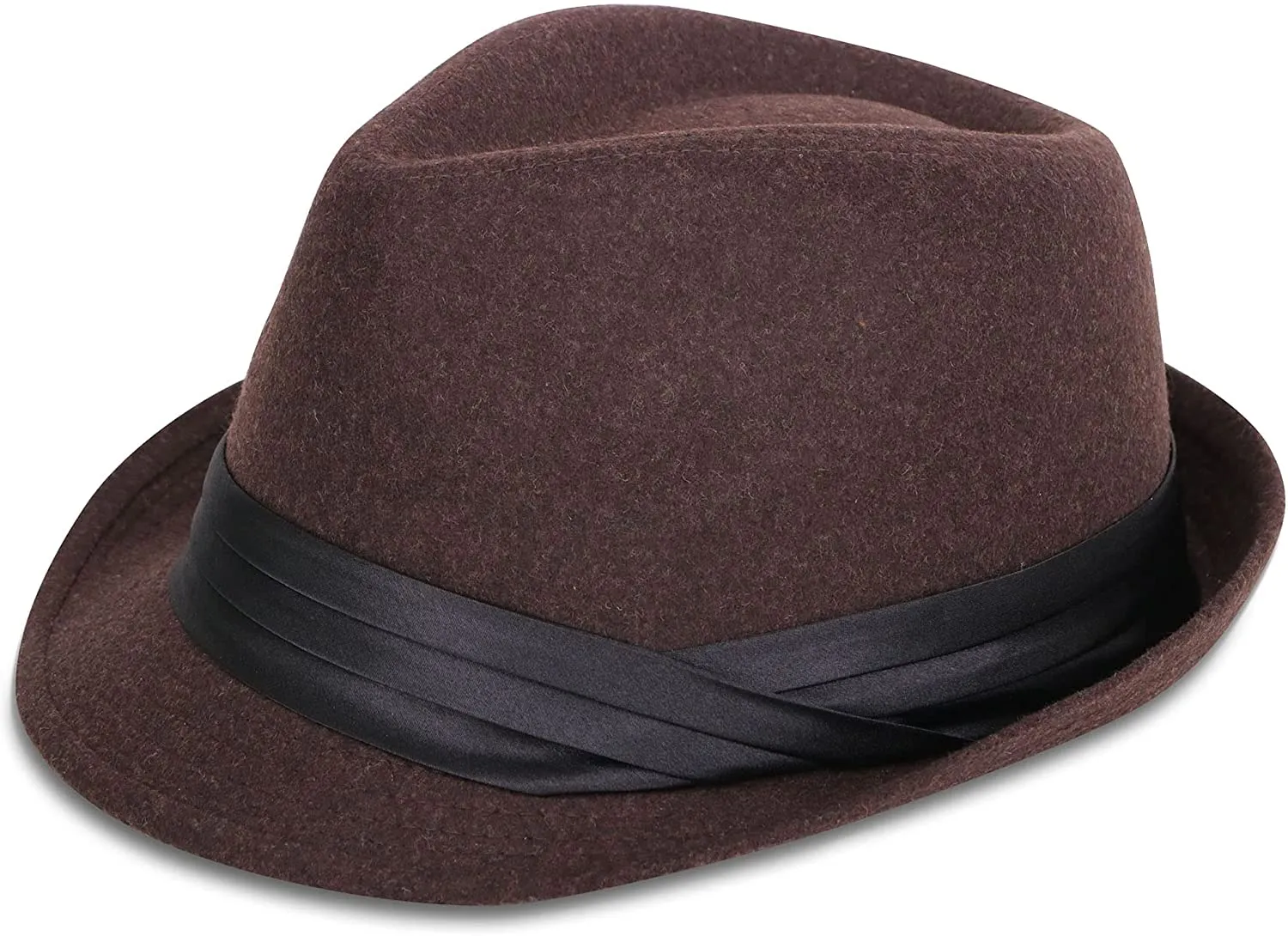 Men's Black-Orange Classic Manhattan Style Fedora Hat