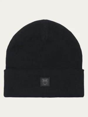 Merino Wool Double Layer Beanie RWS - Black Jet