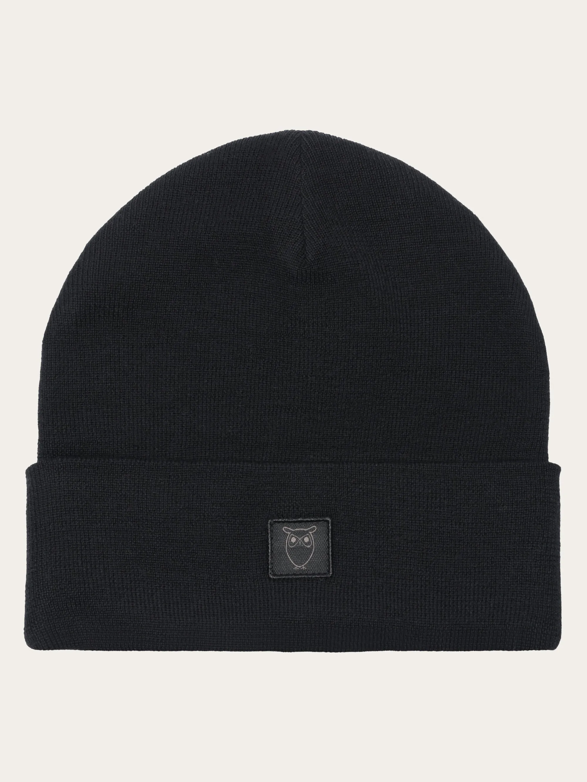 Merino Wool Double Layer Beanie RWS - Black Jet
