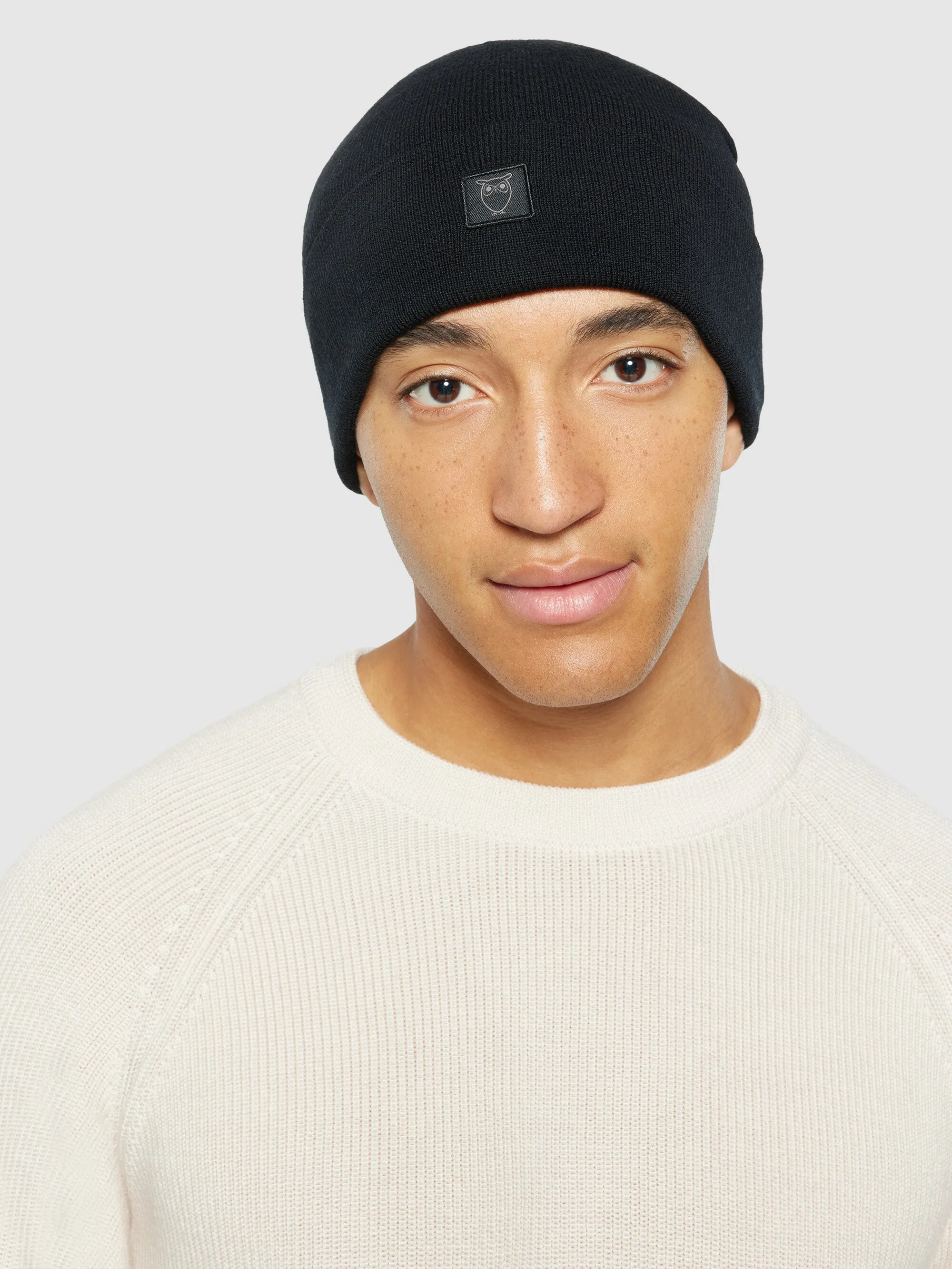 Merino Wool Double Layer Beanie RWS - Black Jet