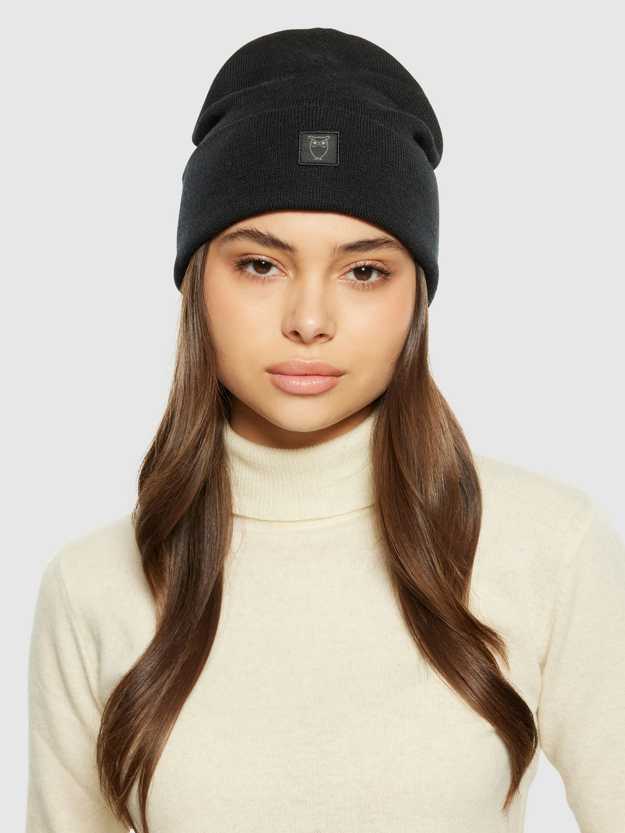 Merino Wool Double Layer Beanie RWS - Black Jet