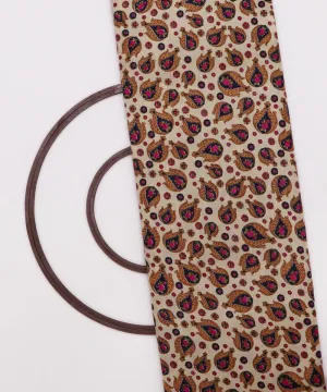 Off White Colour Floral Pattern Dupion Silk Fabric