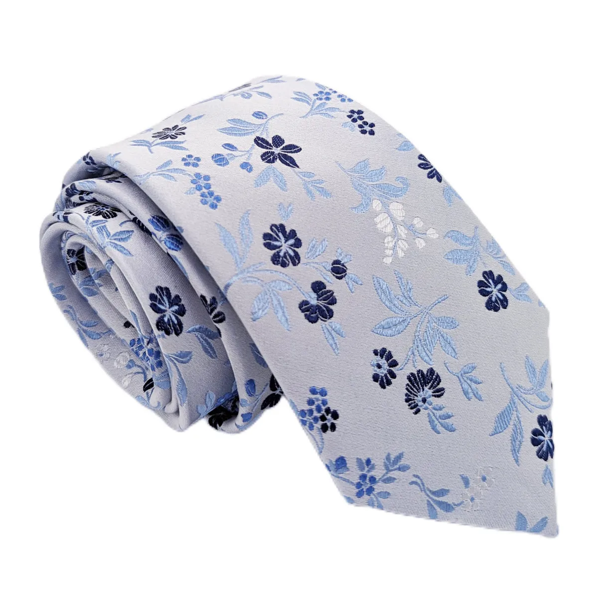 Periwinkle Floral Silk Wedding Swatch