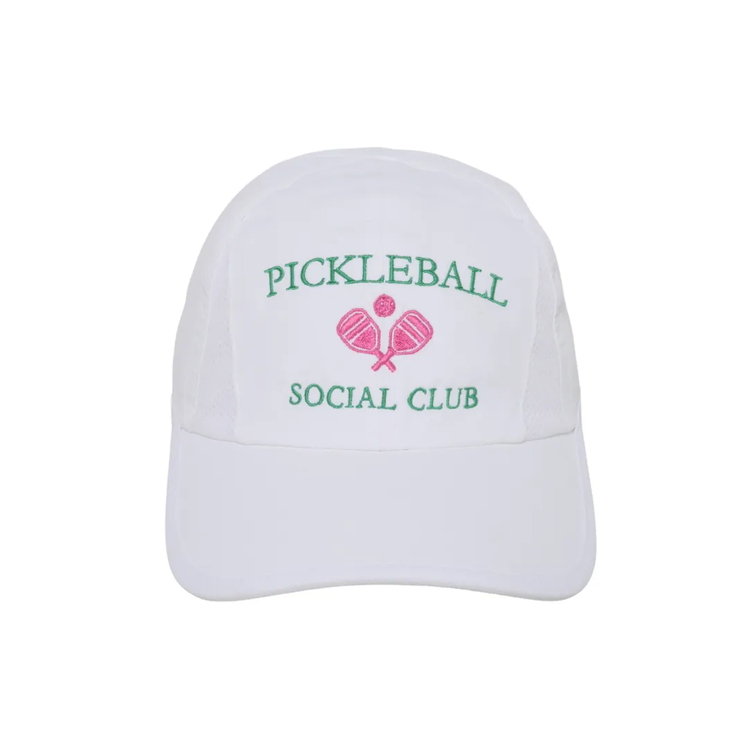 Pickleball Social Club with Pink Paddles Lightweight Ponytail Cap