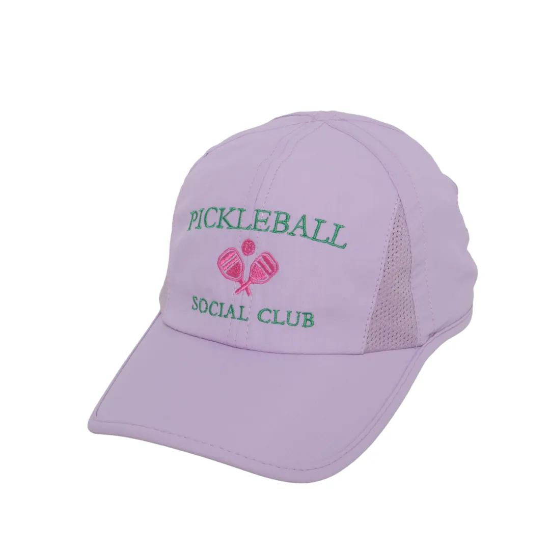 Pickleball Social Club with Pink Paddles Lightweight Ponytail Cap