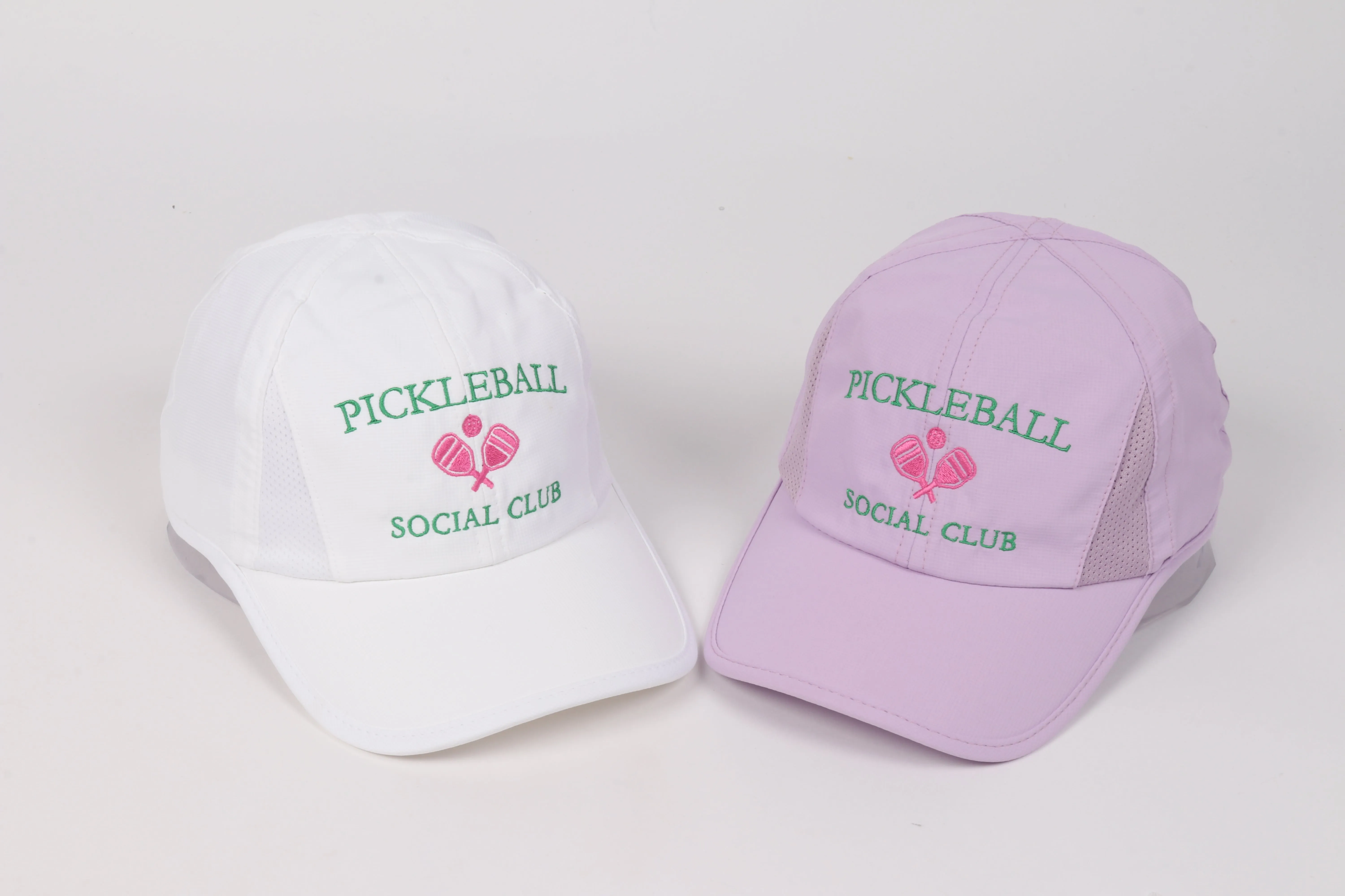 Pickleball Social Club with Pink Paddles Lightweight Ponytail Cap