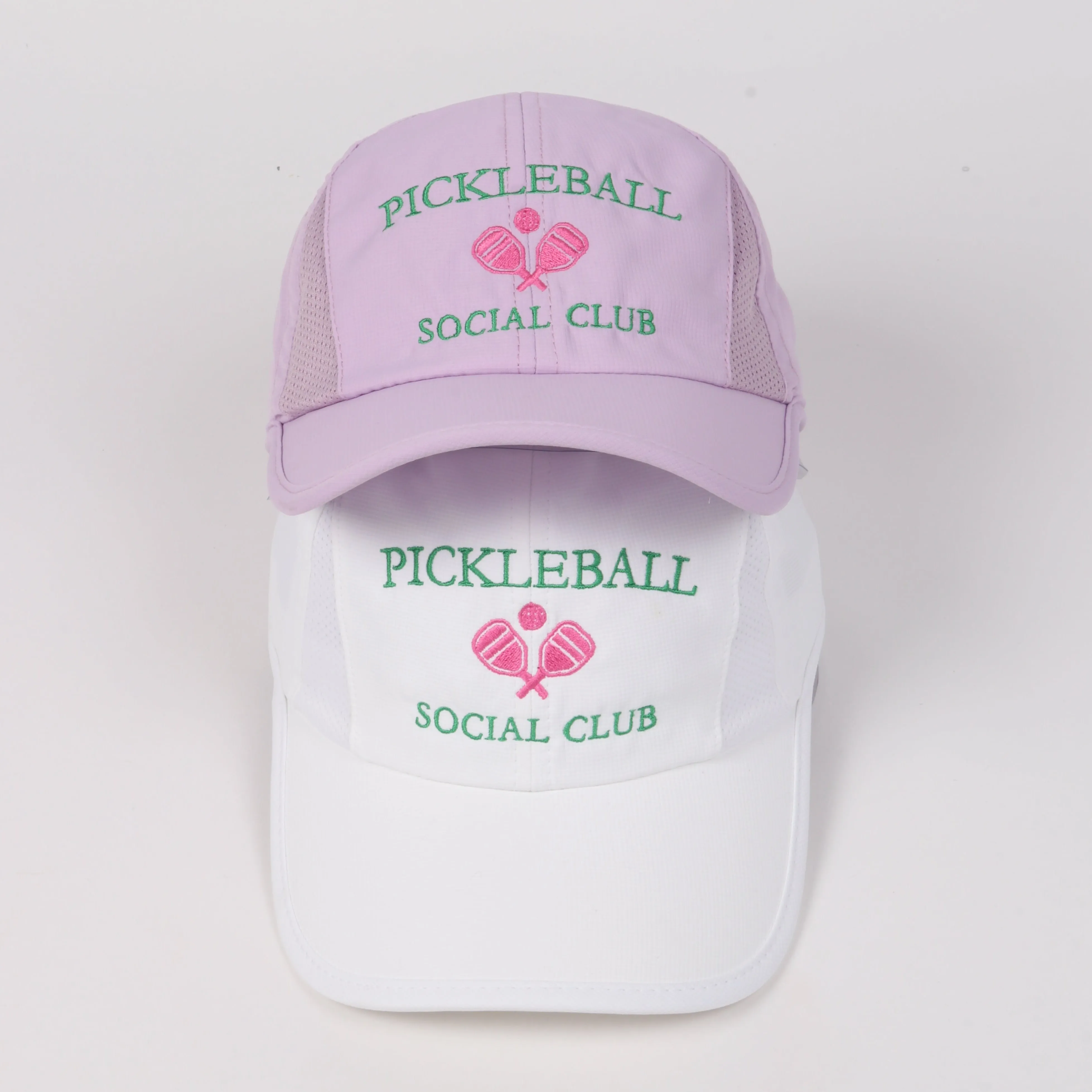 Pickleball Social Club with Pink Paddles Lightweight Ponytail Cap