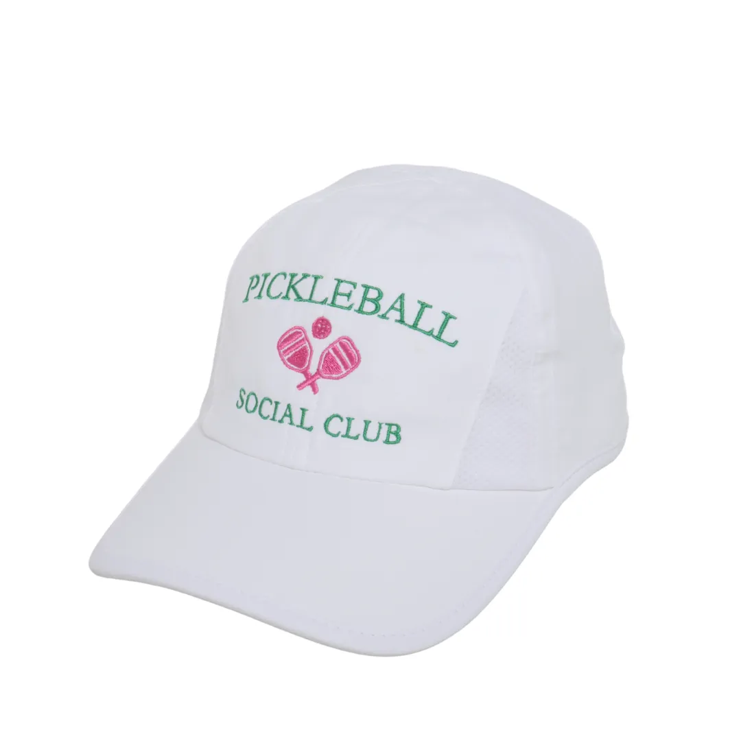 Pickleball Social Club with Pink Paddles Lightweight Ponytail Cap