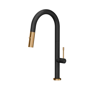 Quadron Felicity kitchen pull down spray tap, Mix & Match Matte Black/Copper