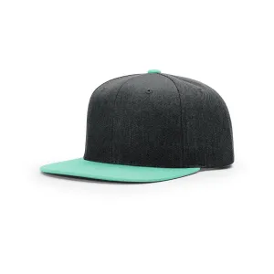 Richardson Heather Charcoal/Blue Tint Street Combination 6 Panel Wool Snapback Cap