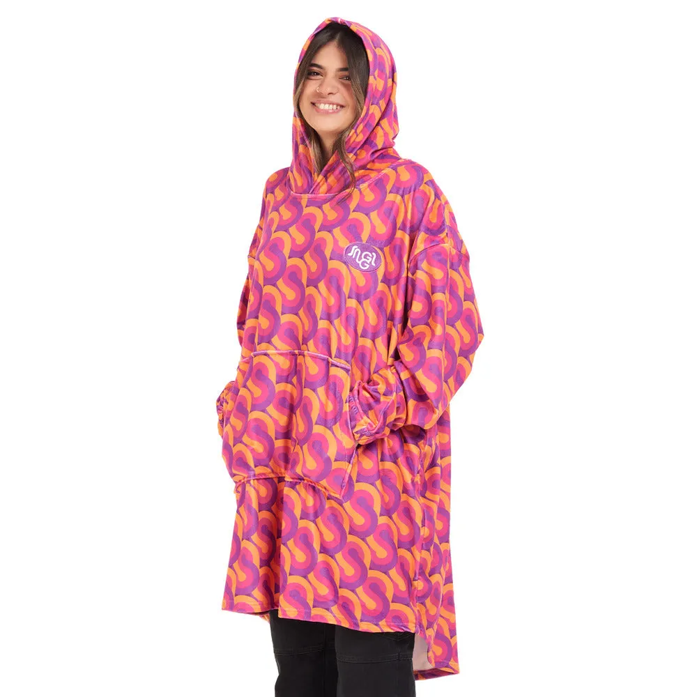 Snuggs Blanket Hoodie Fuchsia Geometric