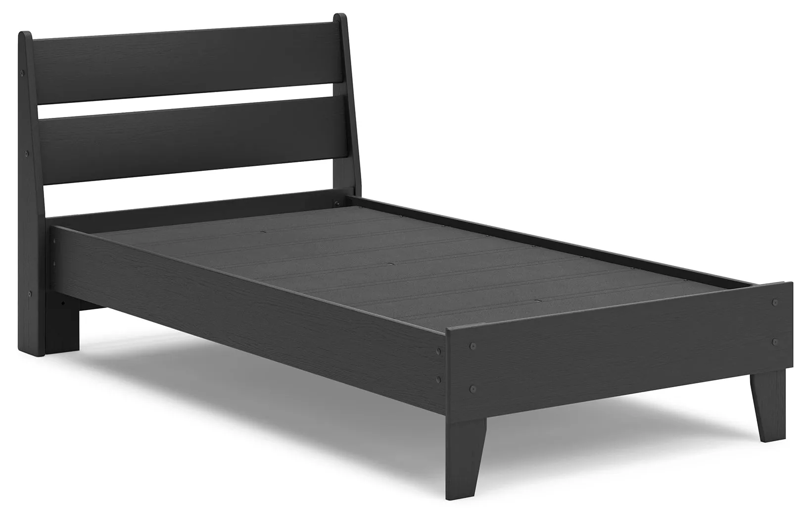 Socalle Twin Panel Platform Bed with Dresser and Chest in Black