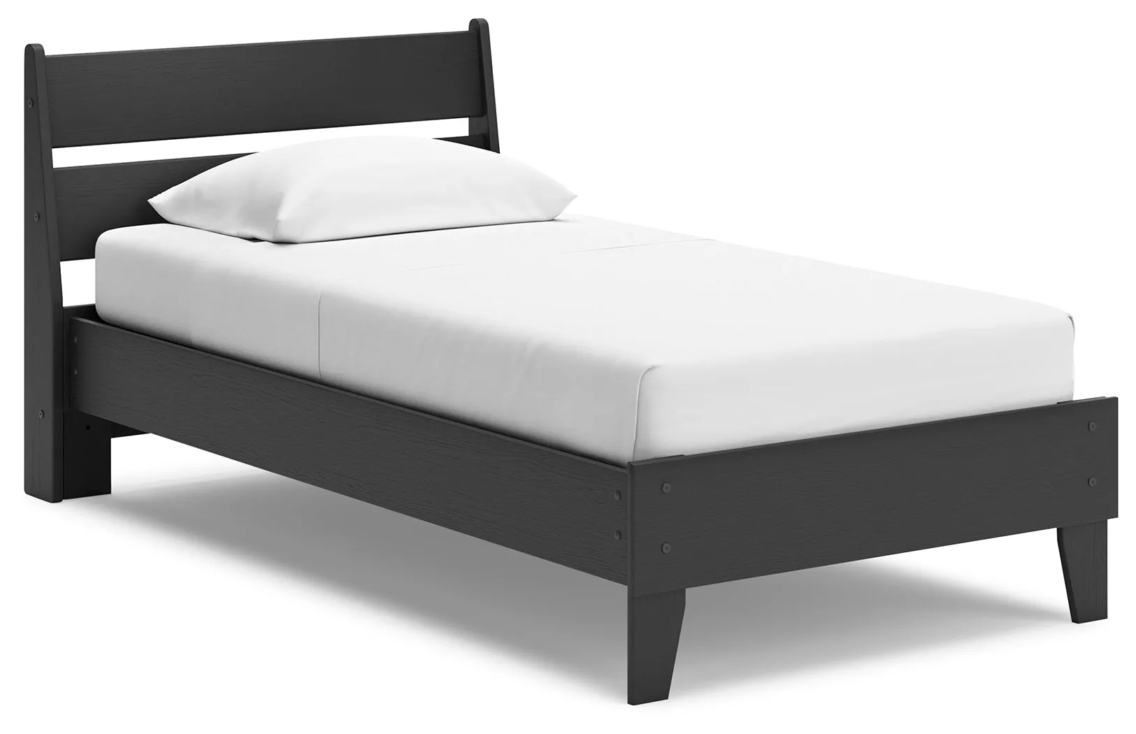 Socalle Twin Panel Platform Bed with Dresser and Chest in Black