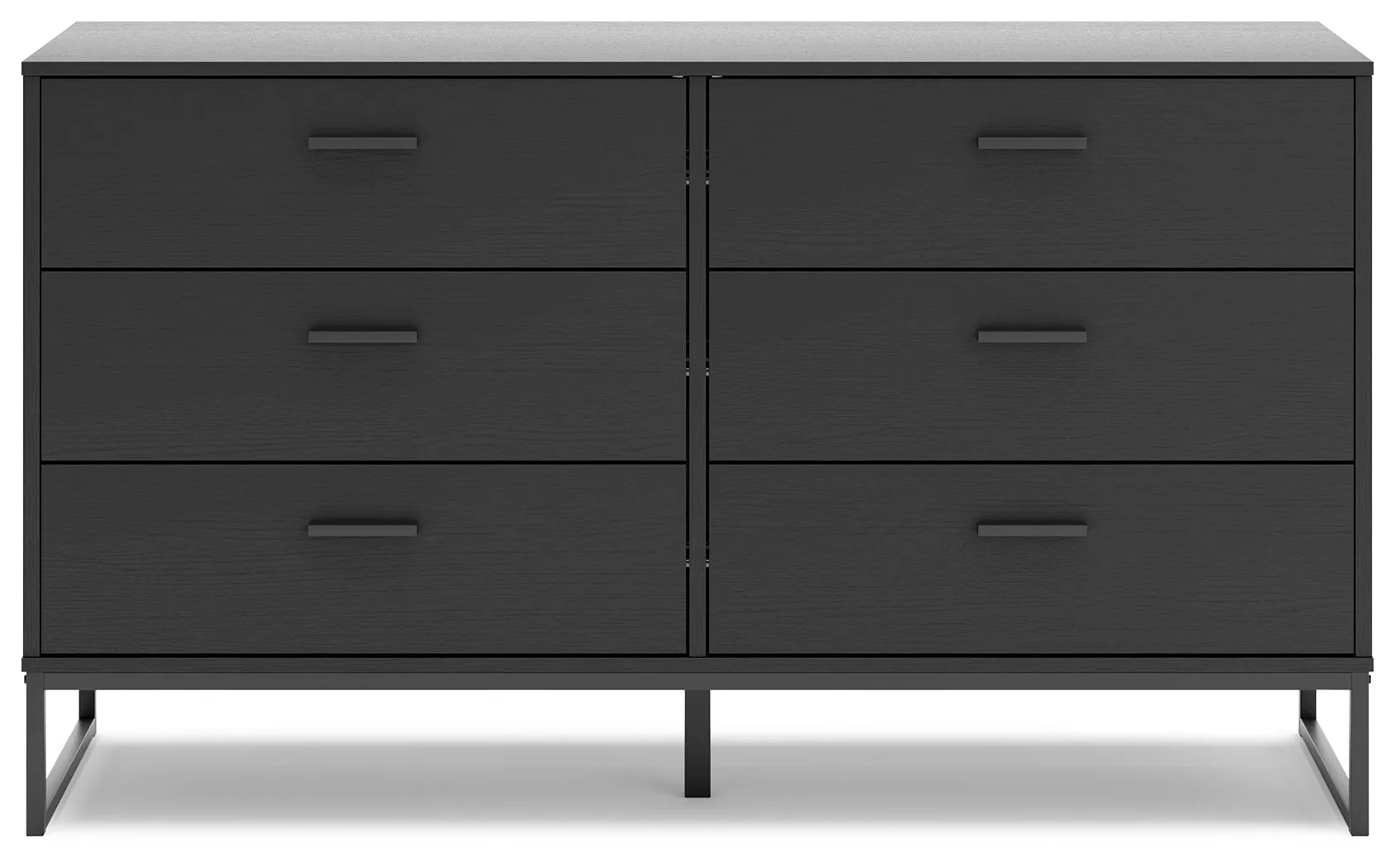 Socalle Twin Panel Platform Bed with Dresser and Chest in Black
