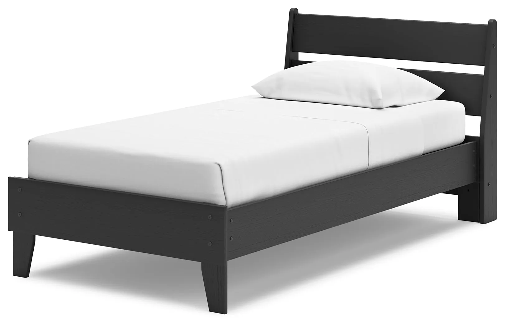 Socalle Twin Panel Platform Bed with Dresser and Chest in Black